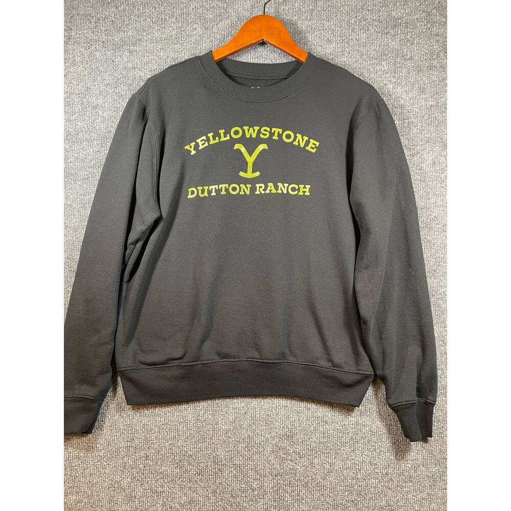 Yellowstone Dutton Ranch Sweater Men's Small Black Spellout Comfort Casual